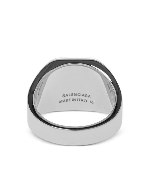 Balenciaga Gray Bague Nano Signet À Logo