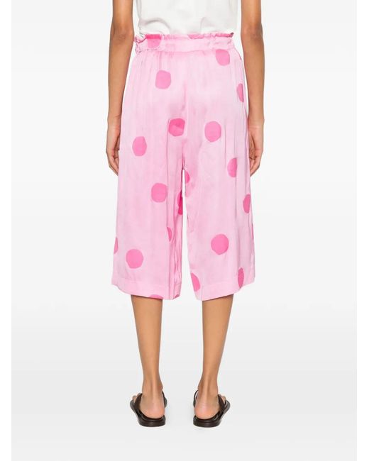 AVN Pink Polka-Dot Wide-Leg Trousers
