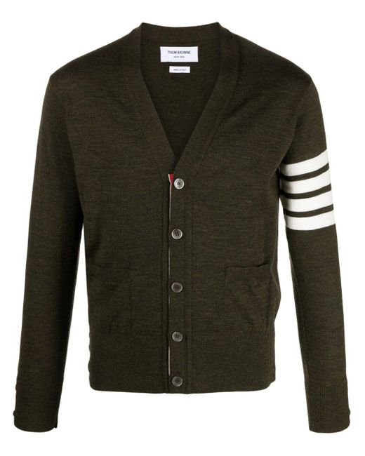 Thom Browne Black 4-Bar Wool Cardigan for men