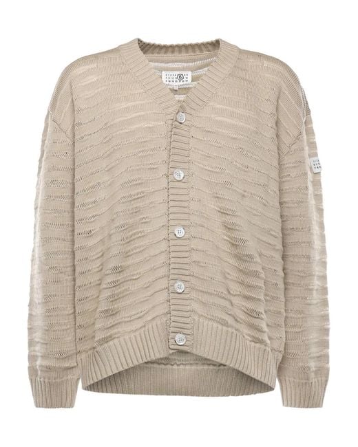 MM6 by Maison Margiela Natural Button Knitted Sweater for men