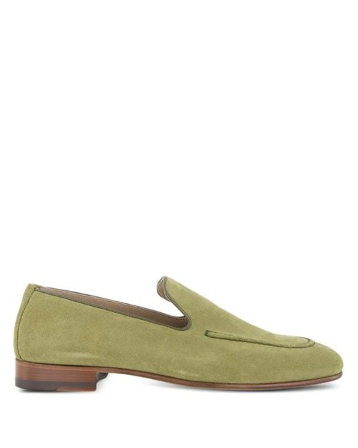 Manolo Blahnik Green Truro Suede Loafers for men