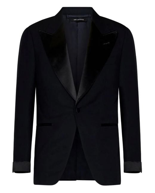 Tom Ford Black Single-Breasted Wool Suit for men