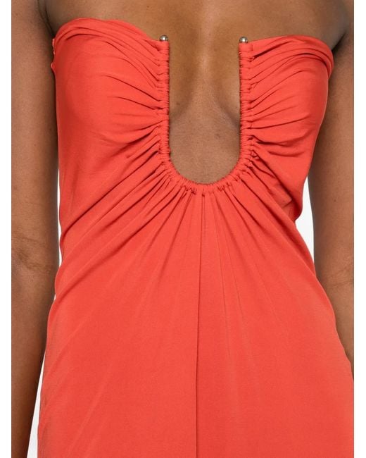 Christopher Esber Red Arced Palm Maxi Dress