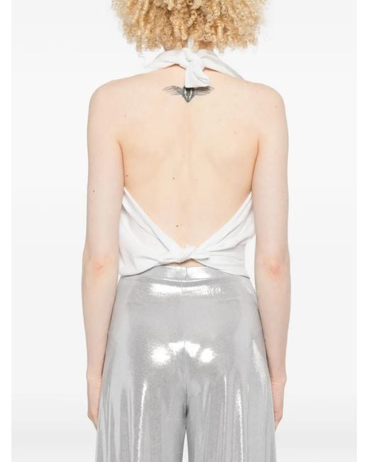 Marrakshi Life White Draped Halterneck Top