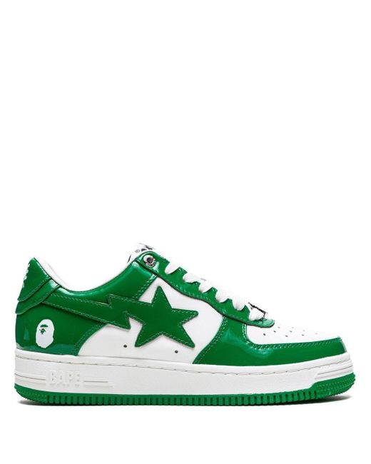 A Bathing Ape Leather Bape Sta Low-top Sneakers in White | Lyst UK