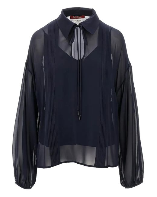 Max Mara Blue Bluse Aus Seide