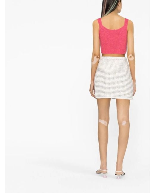 Alessandra Rich Pink Sleeveless Knitted Top