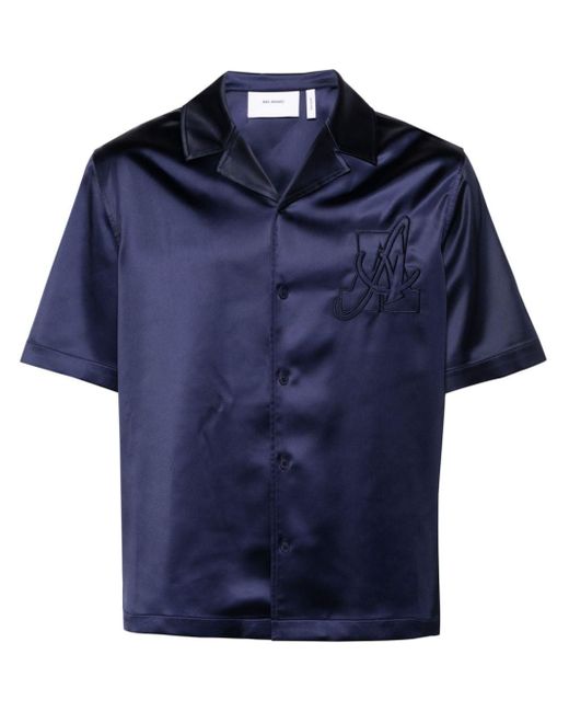 Axel Arigato Cruise Hemd mit Twisted A-Stickerei in Blue für Herren