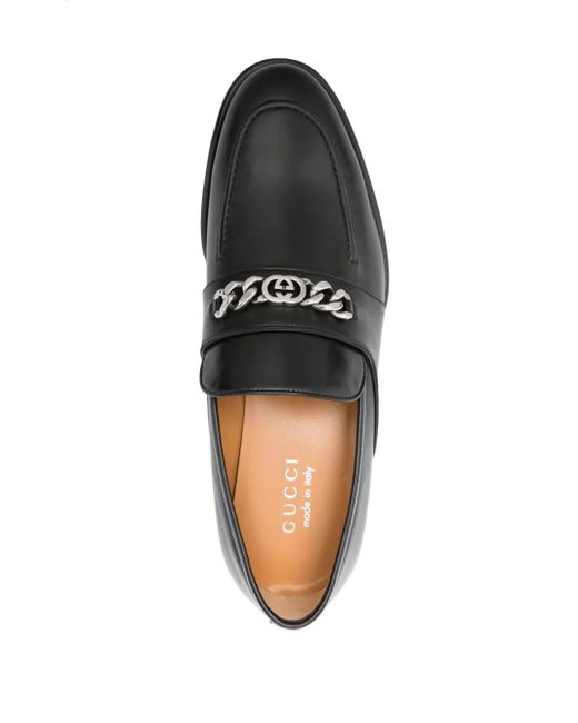 Gucci Black Leather Loafers for men