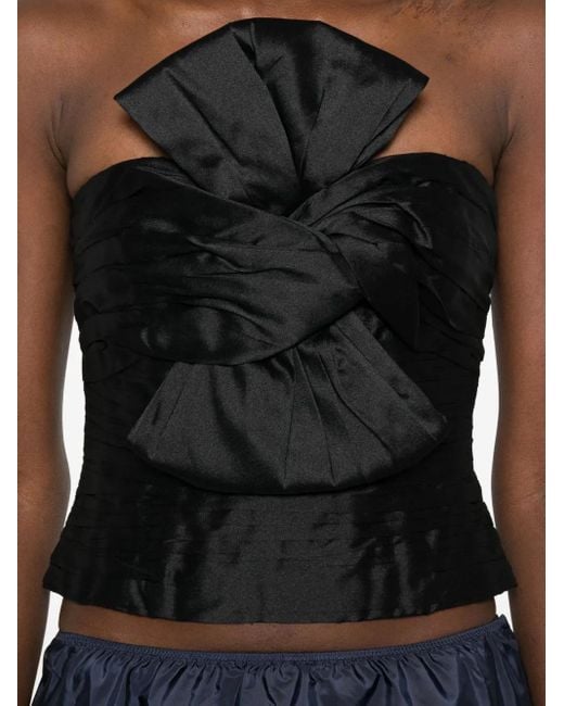 Aje. Black Stella Bow-Detail Blouse