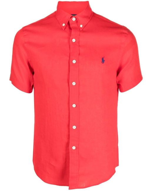 Polo Ralph Lauren Linnen Overhemd in het Rood voor heren | Lyst NL