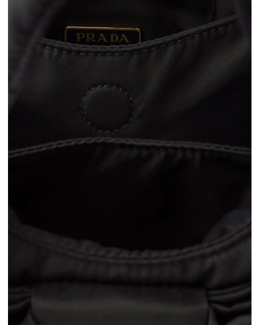 Prada Black Mini Padded Re-Nylon Bag With Bow