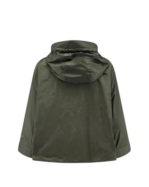 Moncler Green Hooded Logo-Patch Jacket