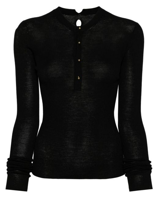 JNBY Black Cut-out Knitted Top