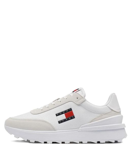 Tommy Hilfiger White Logo-Print Sneakers for men