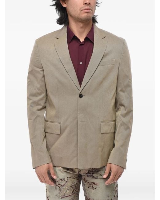 Off-White c/o Virgil Abloh Gray Cotton Twill Blazer With Flap Pockets for men