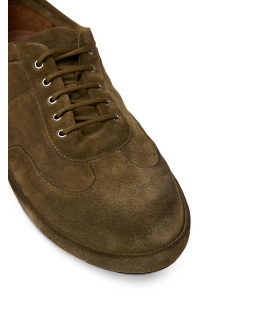 Marsèll Green Scatopelle Lace-Up Suede Sneakers for men