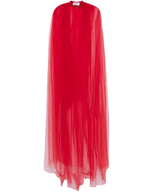 V:PM ATELIER Red Wanda Tulle Cape