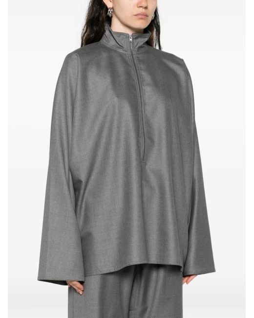 Sofie D'Hoore Gray Half-Zip Blouse