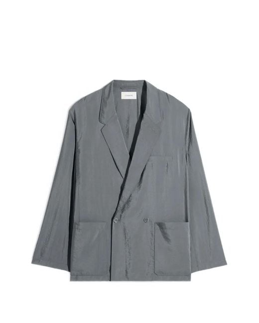 Lemaire Gray Soft Double Breasted Jacket for men