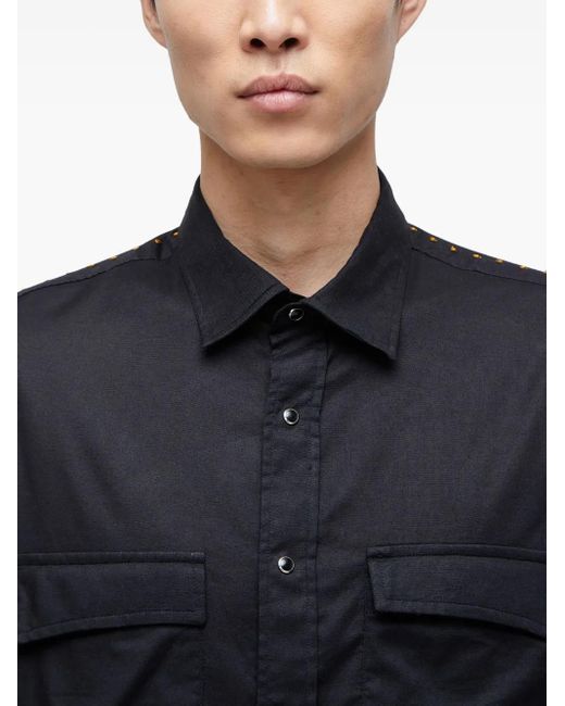 Osklen Blue Studded Buttoned-Up Shirt for men