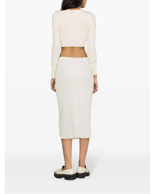Jil Sander White Layered Cotton Midi Skirt - Women's - Cotton