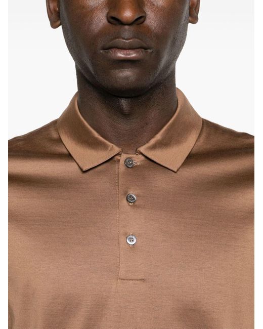 Polo en jersey Canali pour homme en coloris Brown
