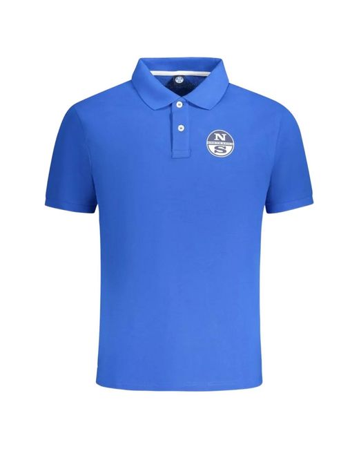 North Sails Blue Logo-Patch Piqué Polo Shirt for men