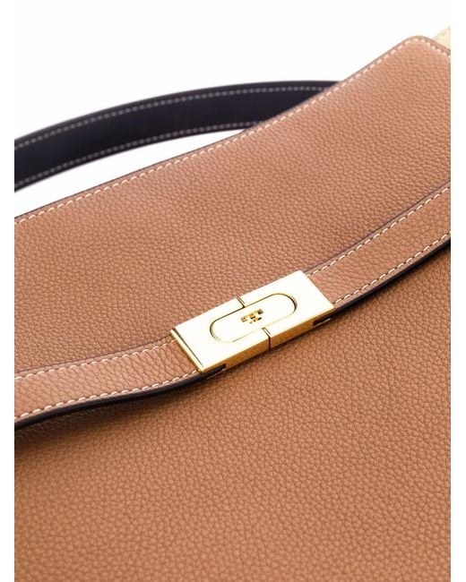 Tory Burch Natural Lee Radziwill Leather Double Tote Bag