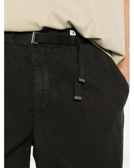 Myths Black Belted Straight-Leg Shorts for men