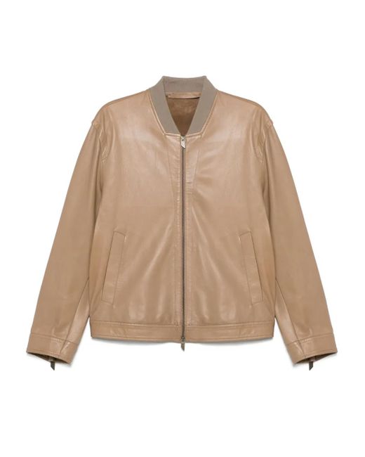 Salvatore Santoro Natural Cuff-Zipped Leather Jacket for men