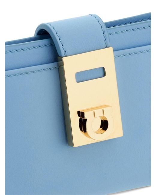 Ferragamo Blue Hug Leather Cardholder