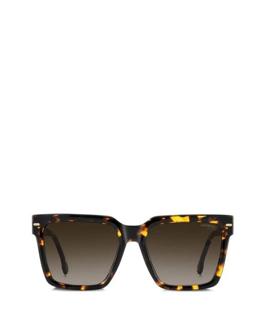 Carrera Gray Tortoiseshell-Effect Square-Frame Sunglasses