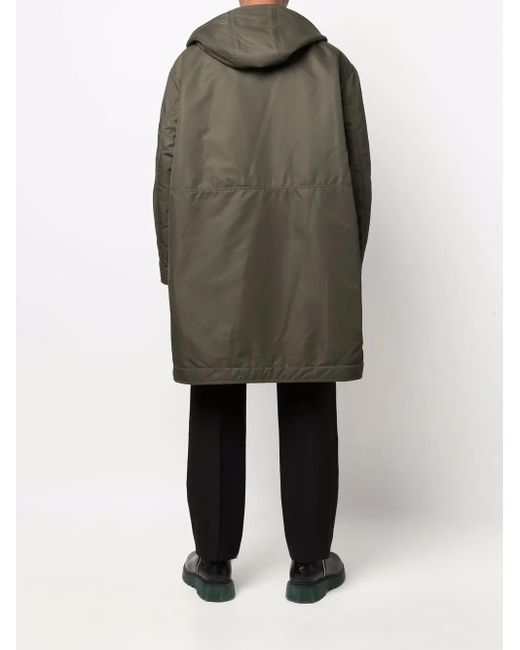 Valentino Garavani Gray Optical-Print Parka Coat for men