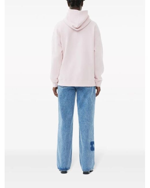 Ganni Hoodie Met Logoprint in het Pink
