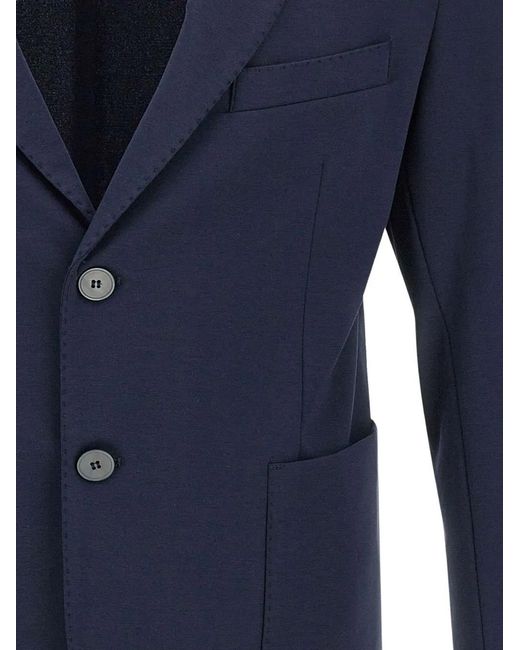 Diktat Blue Two-Button Patch-Pocket Blazer for men