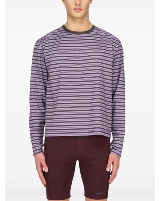 UNNA Red Striped-Pattern Long-Sleeved T-Shirt for men