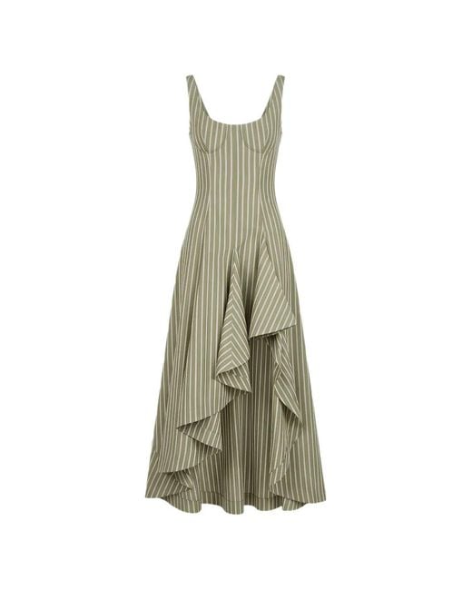 Monse Green Striped Corset Dress