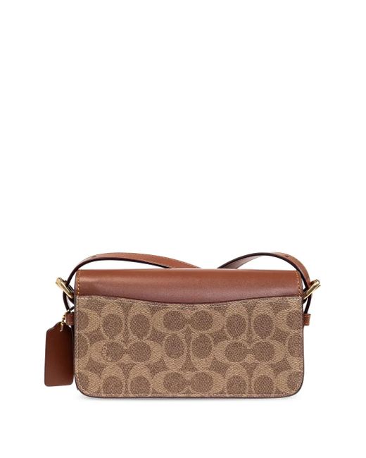 COACH Coated Canvas Signature Zoe Shoulder Bag in Brown | Lyst