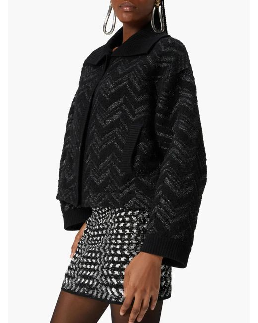 Missoni Black Zigzag Lamé Mini Skirt