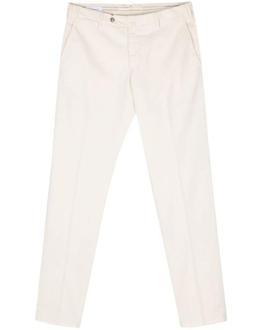 Luigi Bianchi White Tapered Trousers for men