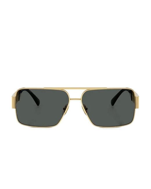 Versace Metallic Geometric Logo Sunglasses for men