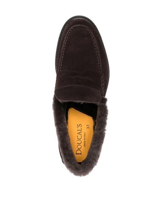 Doucal's Black Suede Loafers