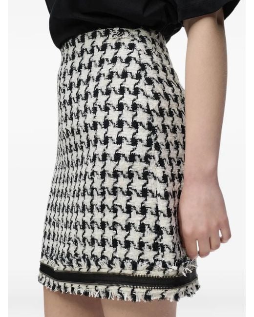 Karl Lagerfeld Black Houndstooth Bouclé Mini Skirt