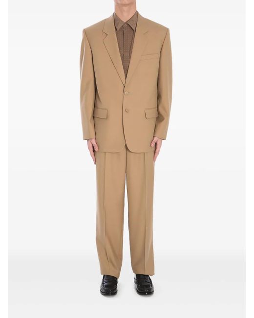 Saint Laurent Natural Single-Breasted Wool Jacket for men