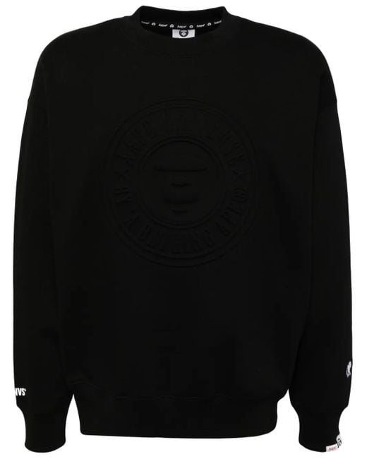 Aape By A Bathing Ape Black Embossed Logo-Print Sweatshirt for men