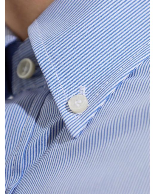 Paul & Shark Blue Striped Button-Down Shirt for men