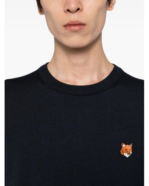 Maison Kitsuné Pullover Mit Bold Fox Head-Patch in Black für Herren