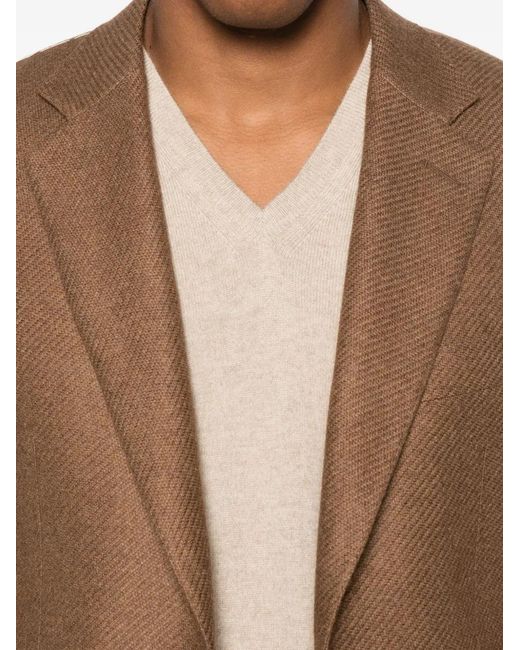 Fedeli Natural V-Neck Sweater for men