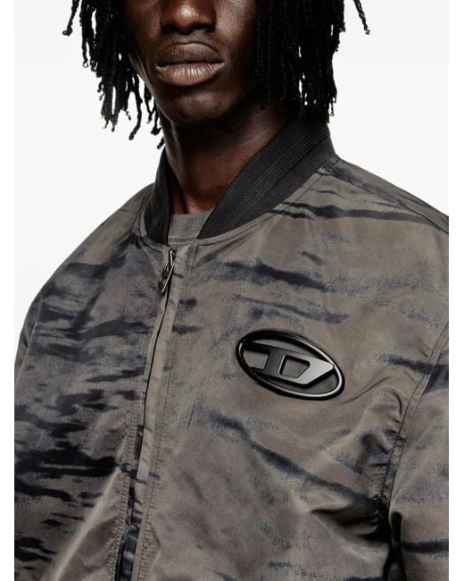 DIESEL Gray Bomber Jackets for men